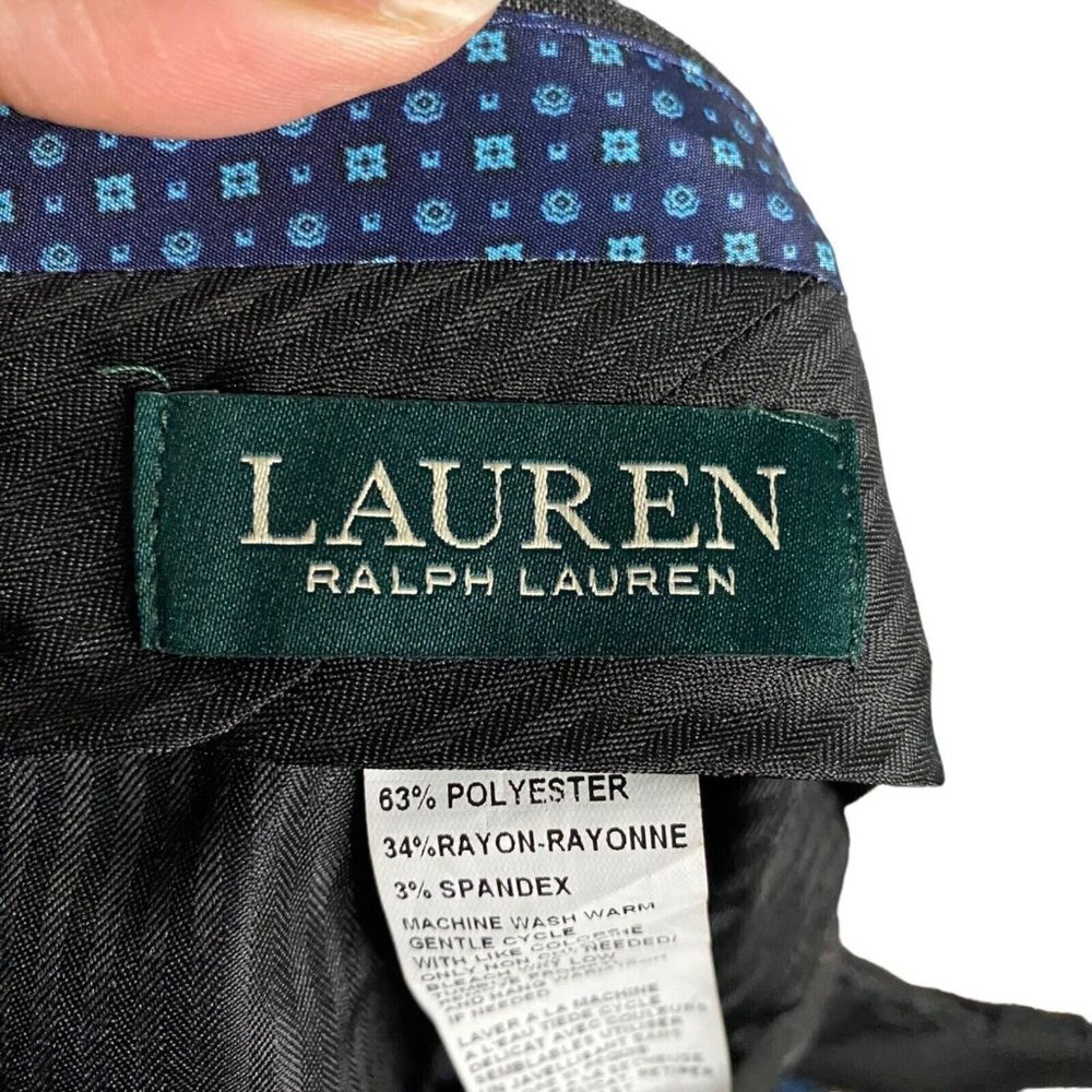 Lauren Ralph Lauren Men's Gray Checkered Slim Dress Pants - Picture 8 of 9